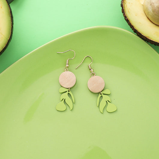 Aretes de Aguacate Floral Retro Verde Fresco - Image 18