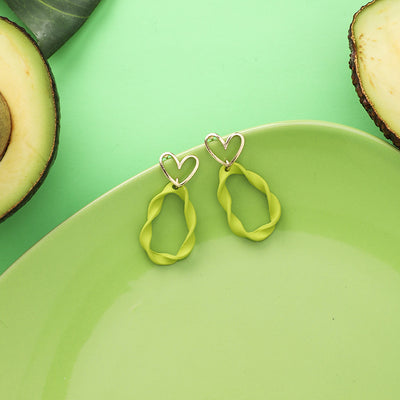 Aretes de Aguacate Floral Retro Verde Fresco - Image 13