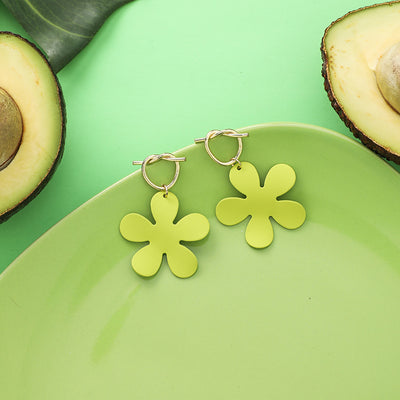 Aretes de Aguacate Floral Retro Verde Fresco - Image 17