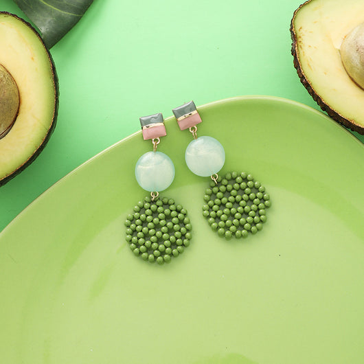 Aretes de Aguacate Floral Retro Verde Fresco - Image 21