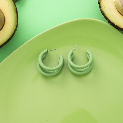 Aretes de Aguacate Floral Retro Verde Fresco - Image 24