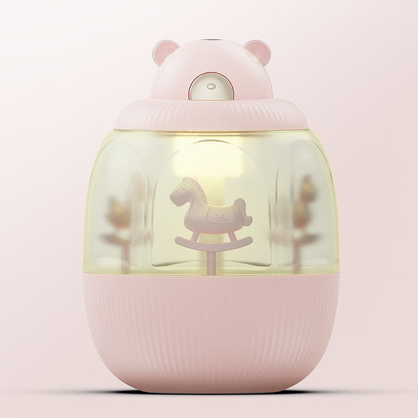 Humidificador de Niebla Fría Recargable USB con Diseño Carrusel