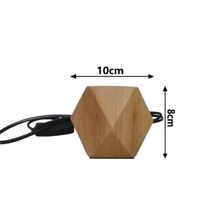 Lámpara de Mesa Rombos en Madera Hemp - Portálampara E27 para Dormitorio - Image 10