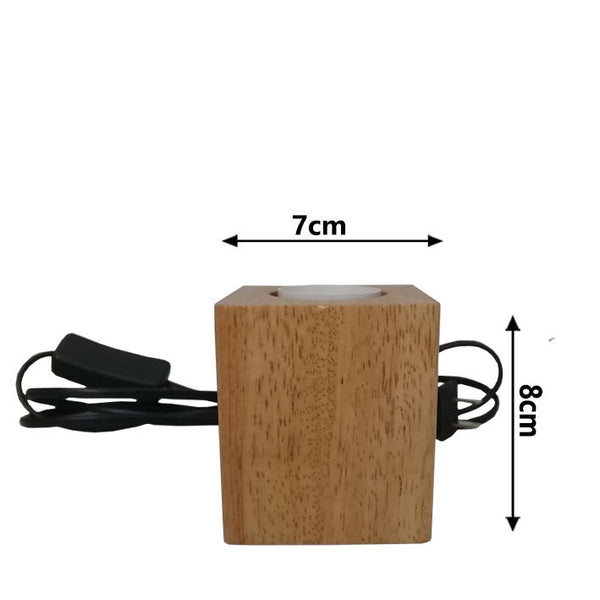 Lámpara de Mesa Rombos en Madera Hemp - Portálampara E27 para Dormitorio