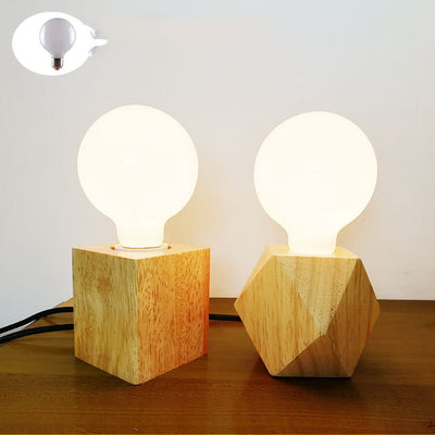 Lámpara de Mesa Rombos en Madera Hemp - Portálampara E27 para Dormitorio - Image 3