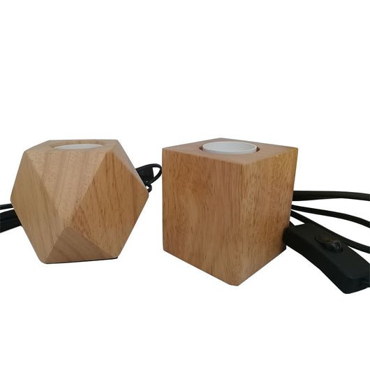 Lámpara de Mesa Rombos en Madera Hemp - Portálampara E27 para Dormitorio - Image 6