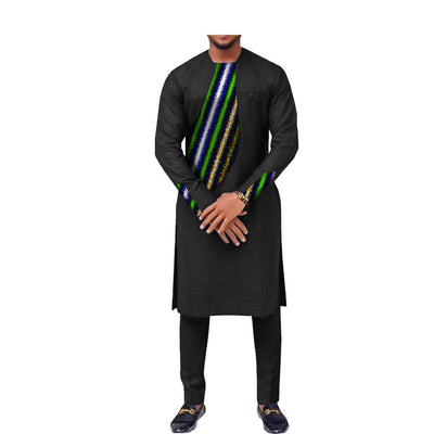 Traje Slim Dos Piezas Estilo Africano para Hombre - Image 12
