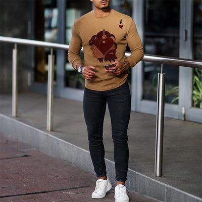 Suéter Slim Fit Rojo Corazón - Pullover Manga Larga para Hombre - Image 2