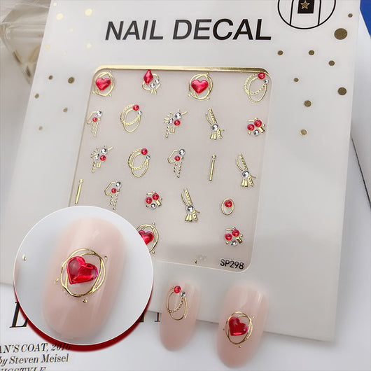 Calcomanías de Uñas 3D Diamante Imitación con Efecto Bronceado