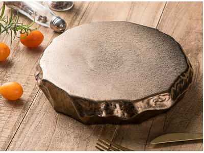 Plato de Cerámica Gourmet con Diseño Geométrico Dorado - Vajilla Premium para Presentación - Image 17