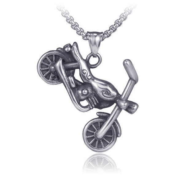 Collar Motociclista Hip-Hop Titanio Acero Inoxidable Estilo Retro Urbano