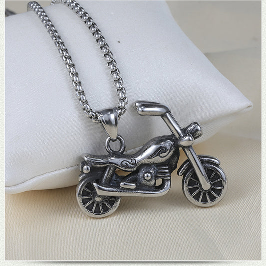 Collar Motociclista Hip-Hop Titanio Acero Inoxidable Estilo Retro Urbano