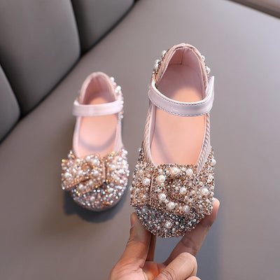 Zapatos de Cuero para Niñas Primavera Otoño con Cristales Princesa - Image 3