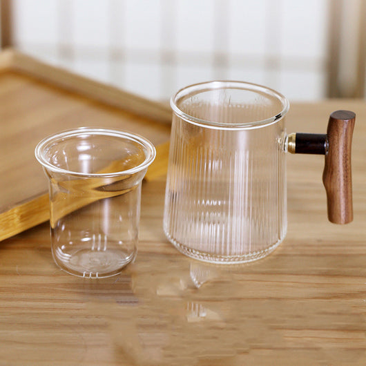 Taza Térmica de Vidrio con Infusor de Té y Asa de Madera - Image 7
