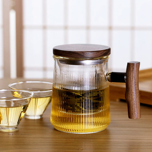 Taza Térmica de Vidrio con Infusor de Té y Asa de Madera - Image 10