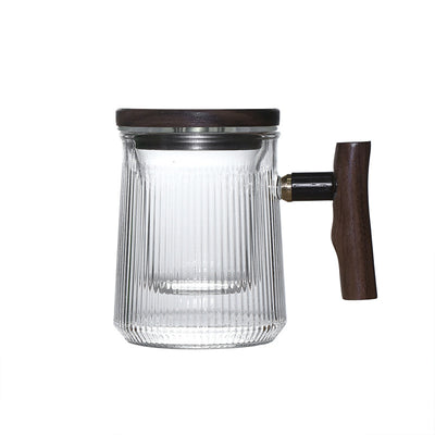 Taza Térmica de Vidrio con Infusor de Té y Asa de Madera - Image 9