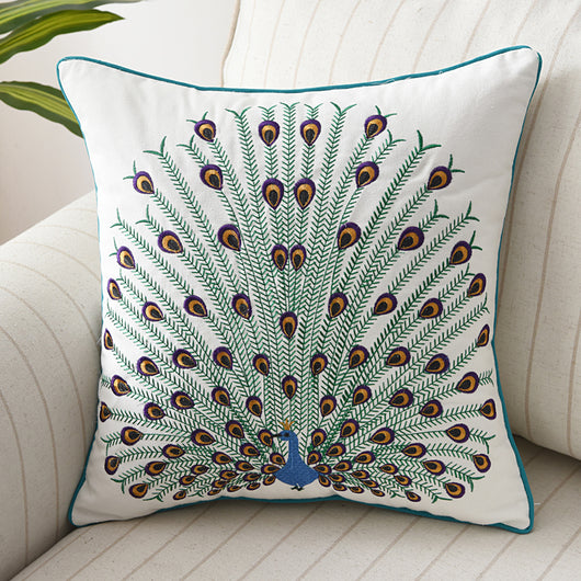 Funda de Cojín con Bordado Tridimensional Flores, Pájaros y Mariposas - Image 7
