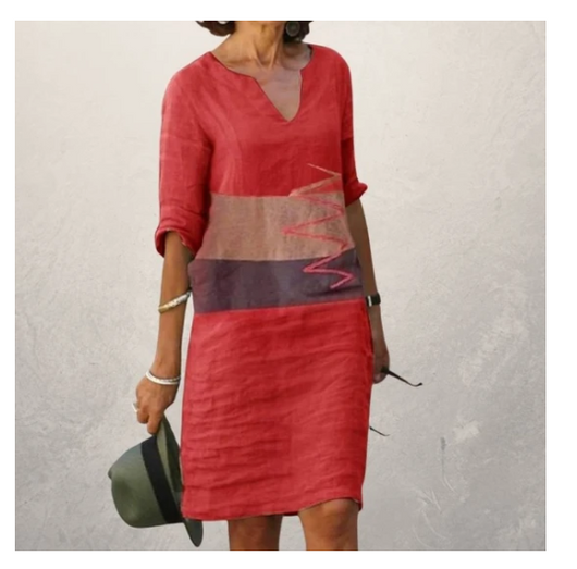 Vestido Vintage con Estampado Retro y Escote en V - Image 11