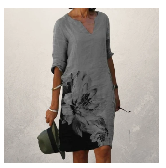 Vestido Vintage con Estampado Retro y Escote en V - Image 10