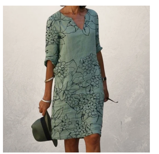 Vestido Vintage con Estampado Retro y Escote en V - Image 8
