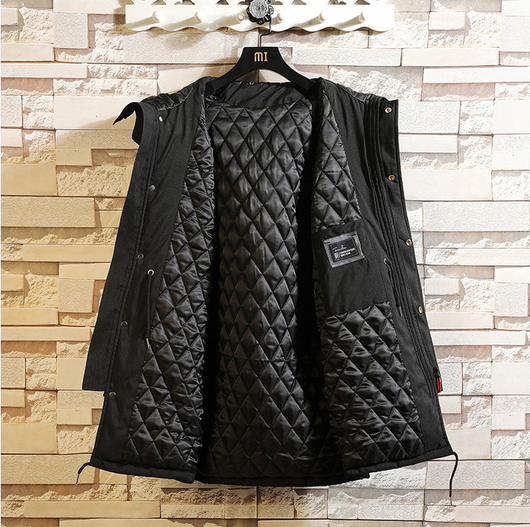 Chamarra Cortavientos Acolchada con Capucha para Hombre - Abrigo Otoño - Image 4