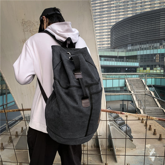 Mochila Escolar Canvas con Compartimento para Botella de Agua