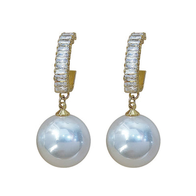 Aretes Colgantes de Perla Blanca Oversized Estilo Coreano - Image 8
