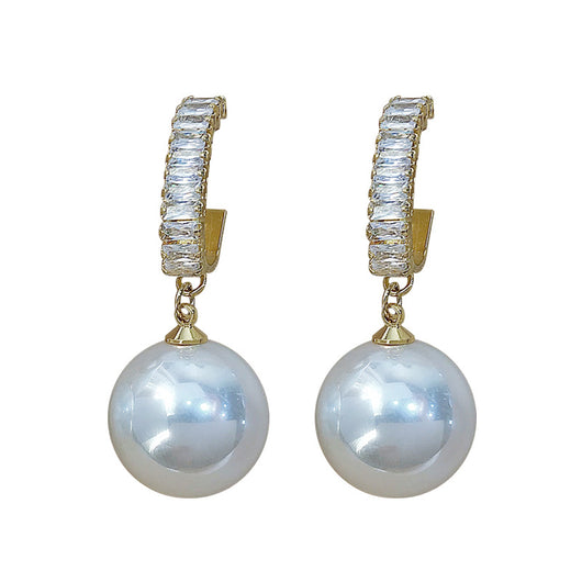 Aretes Colgantes de Perla Blanca Oversized Estilo Coreano - Image 8