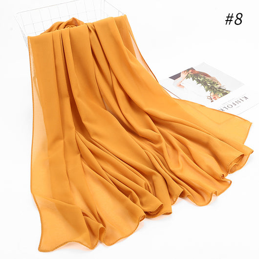 Pañuelo Hijab Chiffón Perla Monocromático para Mujer - Image 29