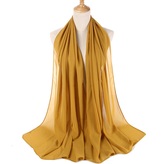 Pañuelo Hijab Chiffón Perla Monocromático para Mujer - Image 30