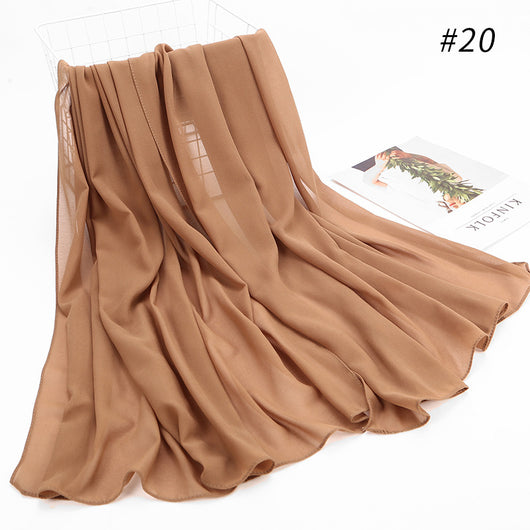 Pañuelo Hijab Chiffón Perla Monocromático para Mujer - Image 42
