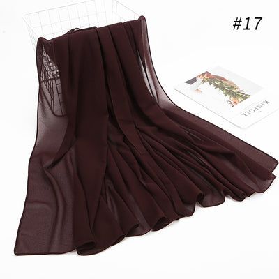Pañuelo Hijab Chiffón Perla Monocromático para Mujer - Image 32