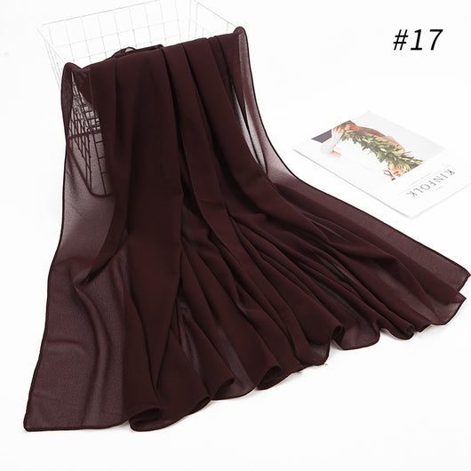 Pañuelo Hijab Chiffón Perla Monocromático para Mujer - Image 32