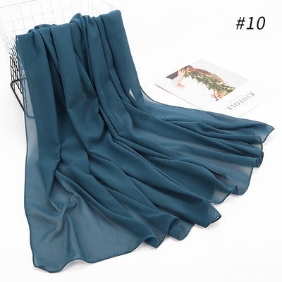 Pañuelo Hijab Chiffón Perla Monocromático para Mujer - Image 44