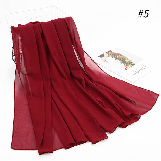 Pañuelo Hijab Chiffón Perla Monocromático para Mujer - Image 36