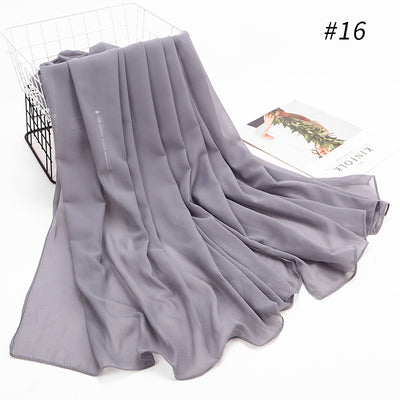 Pañuelo Hijab Chiffón Perla Monocromático para Mujer - Image 49