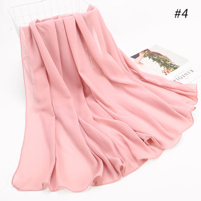 Pañuelo Hijab Chiffón Perla Monocromático para Mujer - Image 37