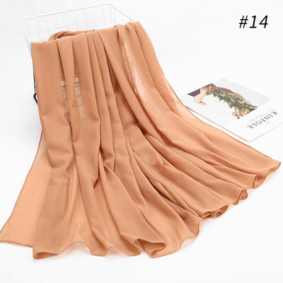 Pañuelo Hijab Chiffón Perla Monocromático para Mujer - Image 43