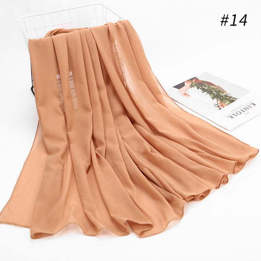 Pañuelo Hijab Chiffón Perla Monocromático para Mujer - Image 43