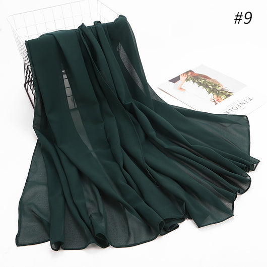 Pañuelo Hijab Chiffón Perla Monocromático para Mujer - Image 40