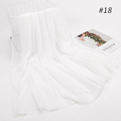 Pañuelo Hijab Chiffón Perla Monocromático para Mujer - Image 48