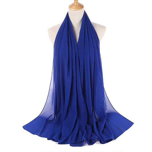 Pañuelo Hijab Chiffón Perla Monocromático para Mujer