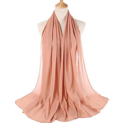 Pañuelo Hijab Chiffón Perla Monocromático para Mujer - Image 5