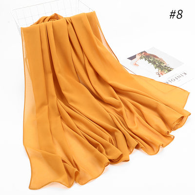 Pañuelo Hijab Chiffón Perla Monocromático para Mujer - Image 13
