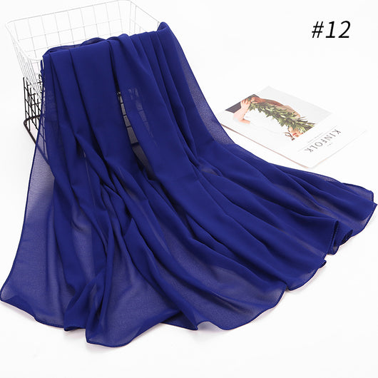 Pañuelo Hijab Chiffón Perla Monocromático para Mujer - Image 17