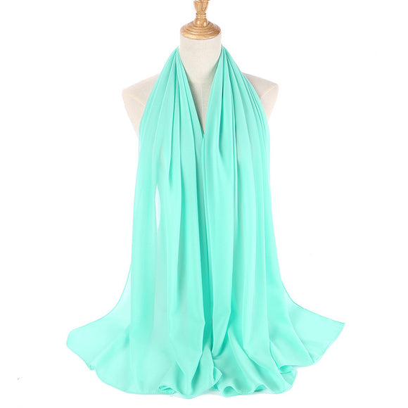Pañuelo Hijab Chiffón Perla Monocromático para Mujer