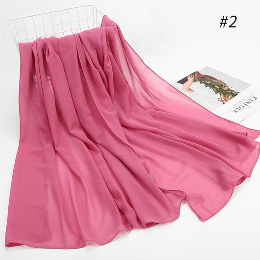 Pañuelo Hijab Chiffón Perla Monocromático para Mujer - Image 7