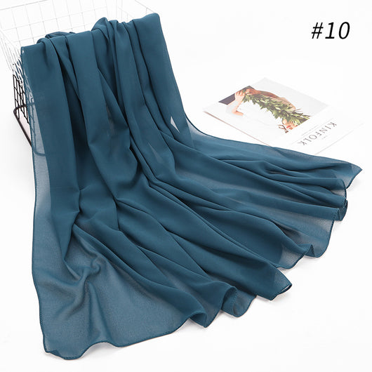 Pañuelo Hijab Chiffón Perla Monocromático para Mujer - Image 15