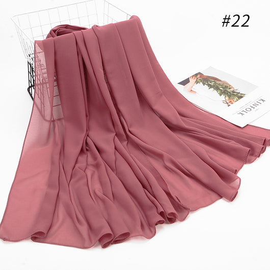 Pañuelo Hijab Chiffón Perla Monocromático para Mujer - Image 27