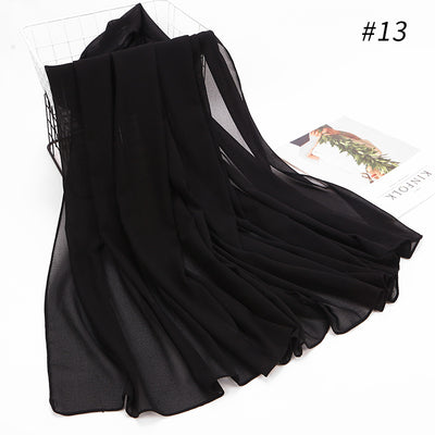 Pañuelo Hijab Chiffón Perla Monocromático para Mujer - Image 18